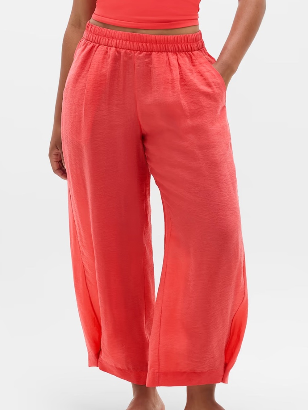 REVERIE SHEER ANKLE PANT Silk-like and breathable with a sheer, luminous finish.